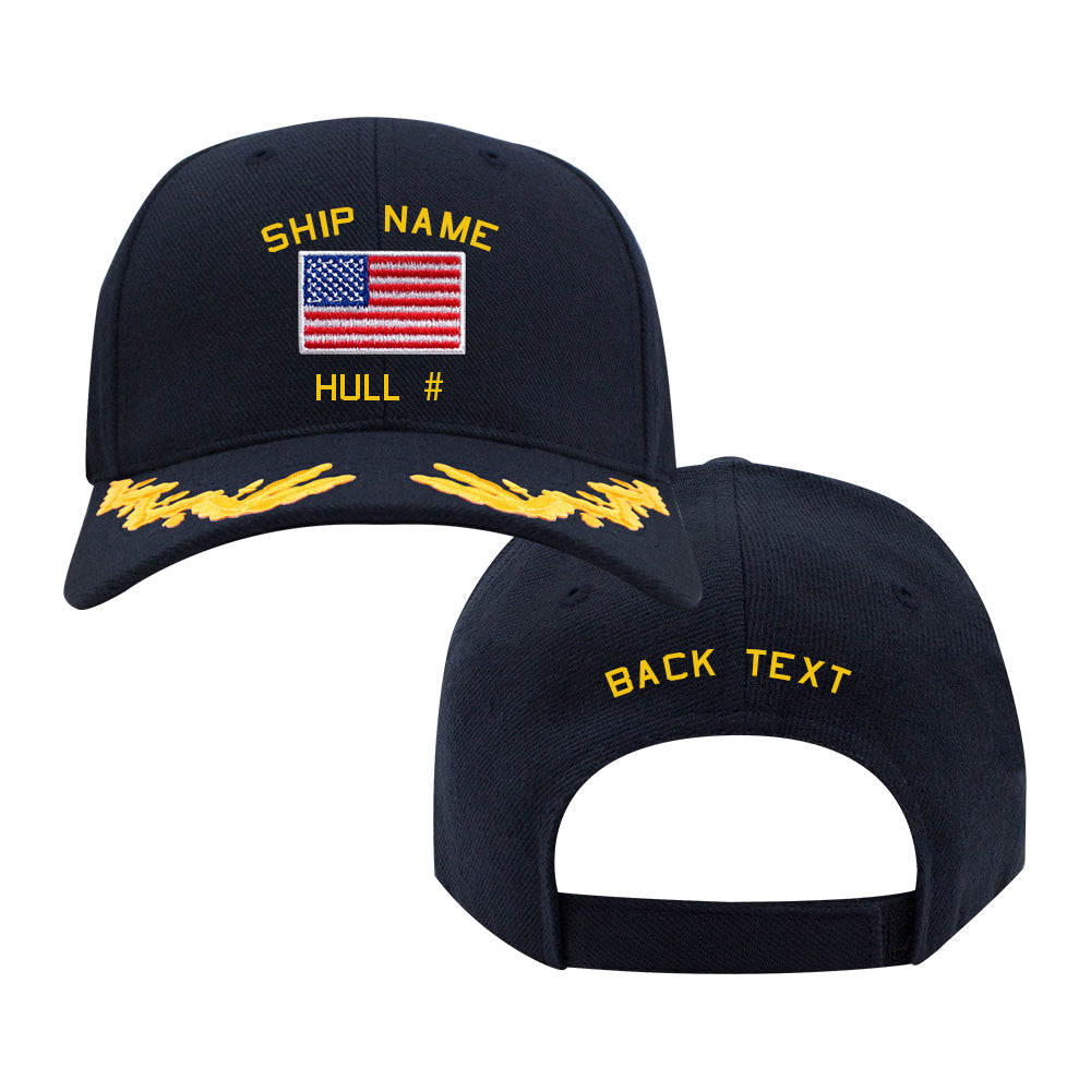 U.S. Navy Custom Ship Cap - Captain Scrambled Eggs - US Flag Hats and Caps 