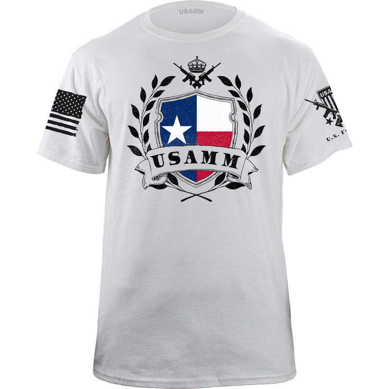 USAMM Shield Texas Flag T-Shirt Shirts YFS.6.011.1.WTT.1