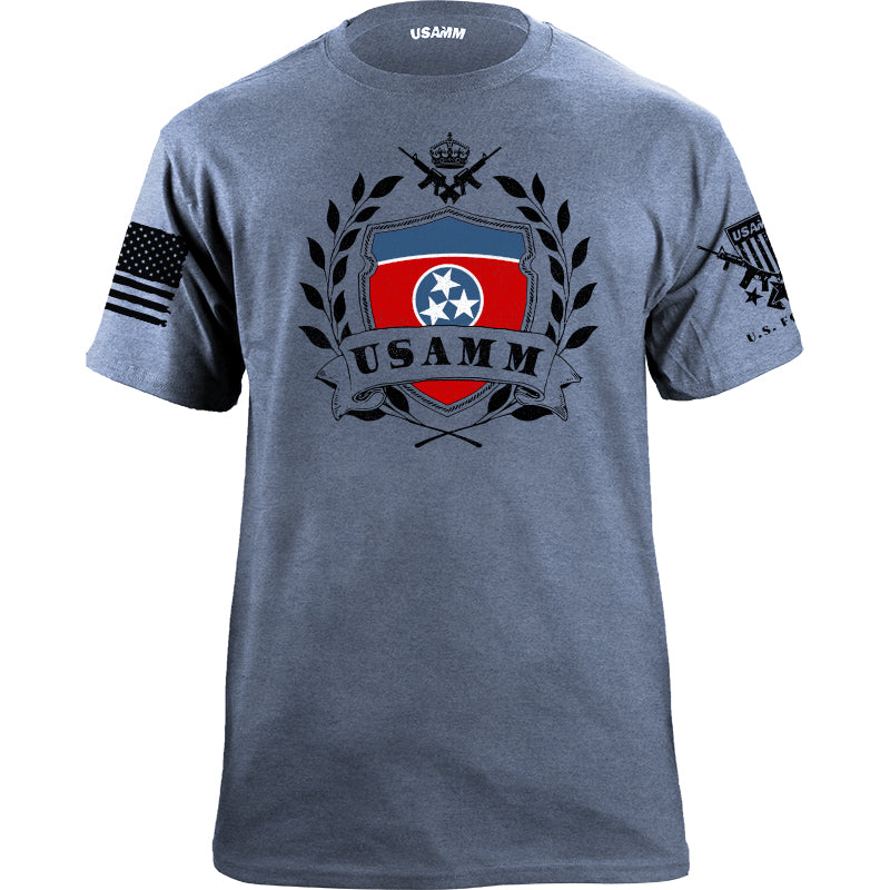 Copy of USAMM Shield Tennessee Flag T-Shirt Shirts YFS.6.010.1.LBT.1