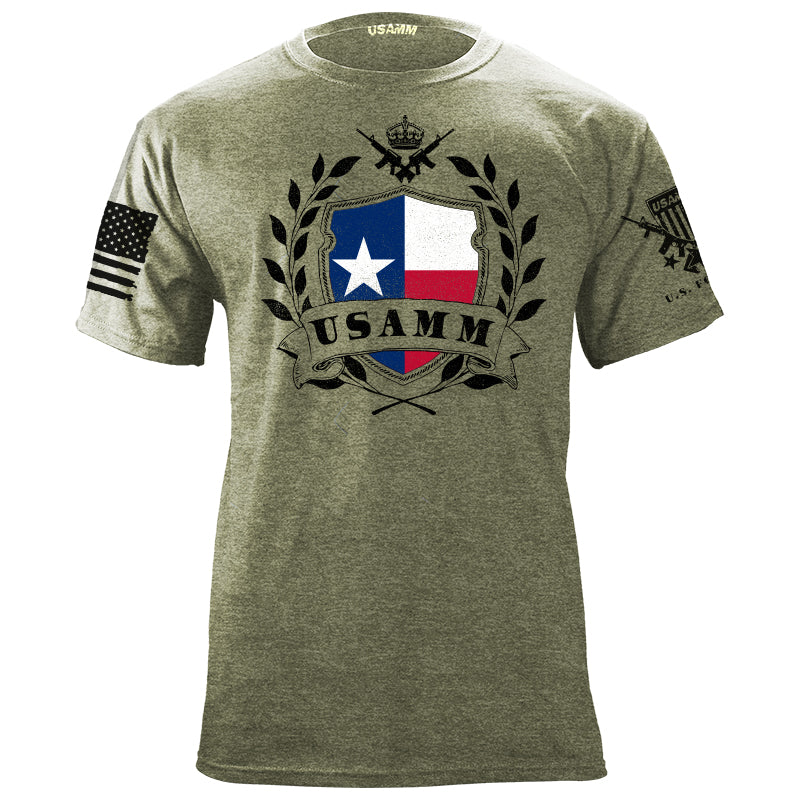 USAMM Shield Texas Flag T-Shirt Shirts YFS.6.011.1.MGT.1