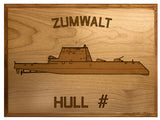 U.S. Navy Custom Ship 3D Laser Engraved Plaque Shadow Boxes, Display Cases, and Presentation Cases np.Zumwalt